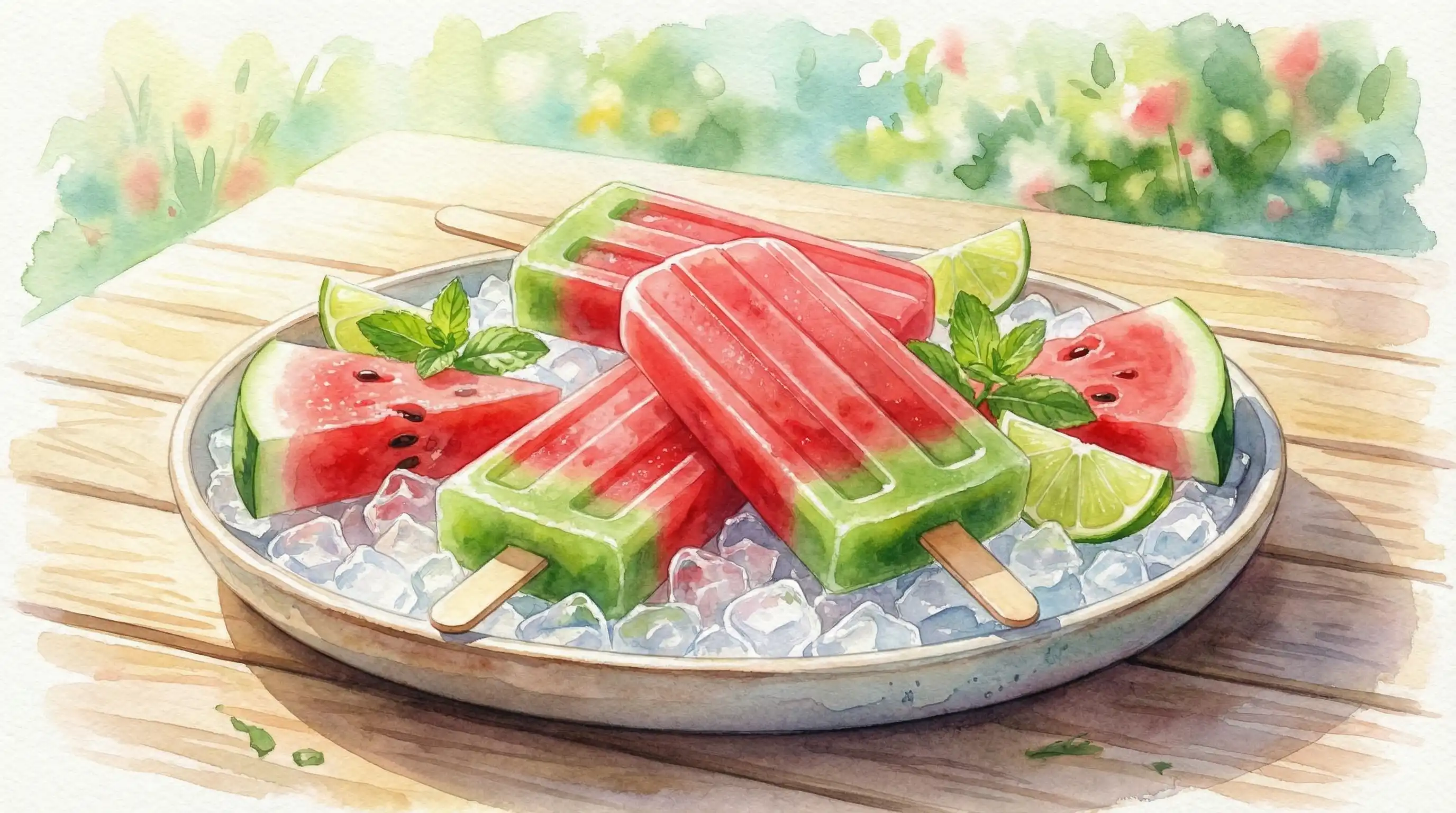 西瓜酸奶冰棍 - 今日吃瓜